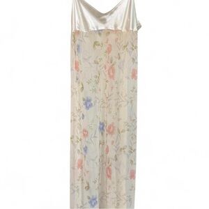 Floral Delicate Satin Sheer Chemise